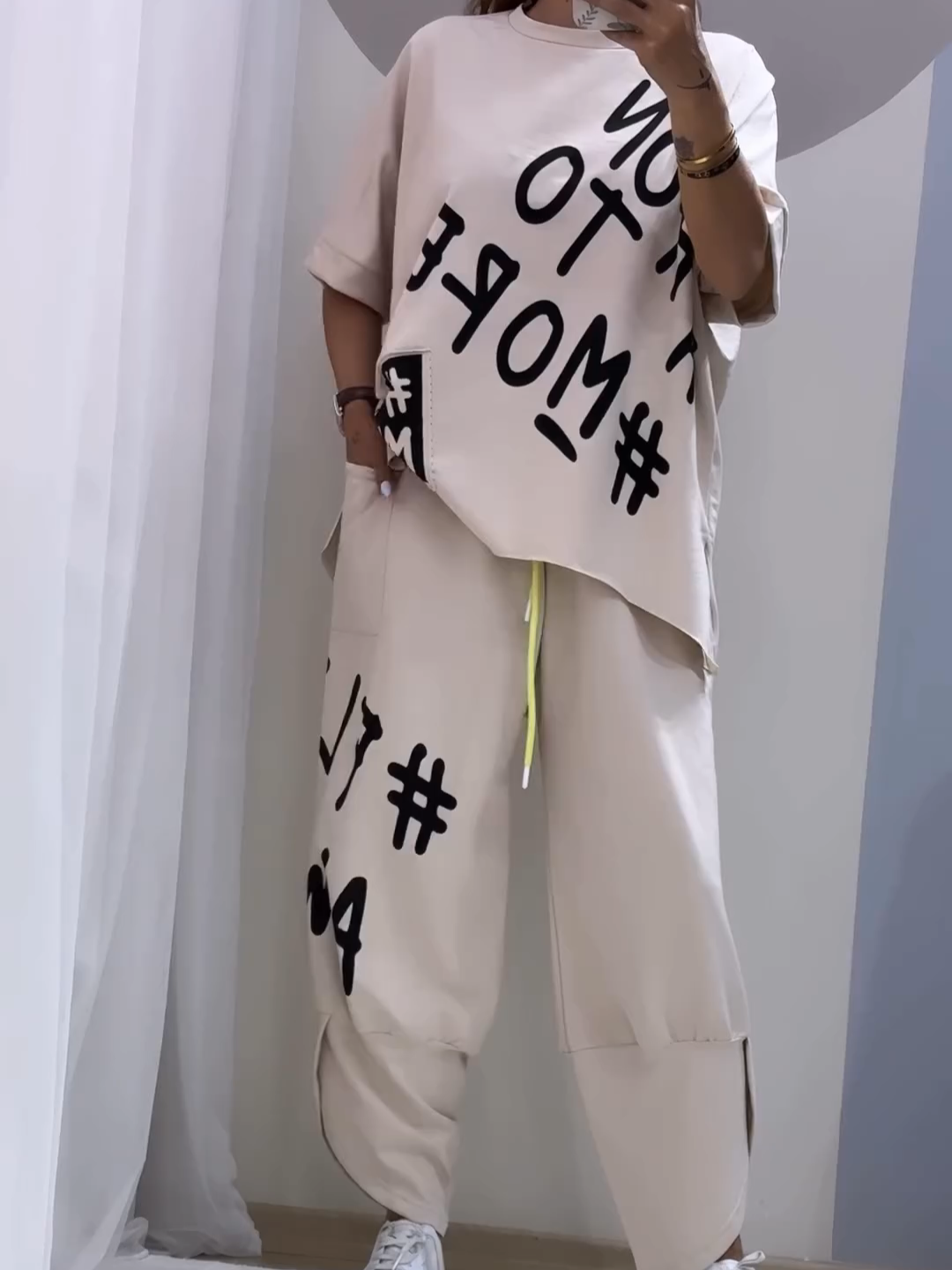 Marilou - Casual Two-Piece Suit with Print and Round Neckline
