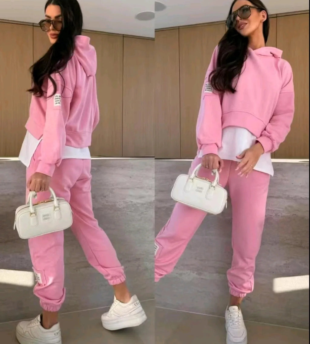 Philippine - Patchwork Hooded Sweatshirt Set