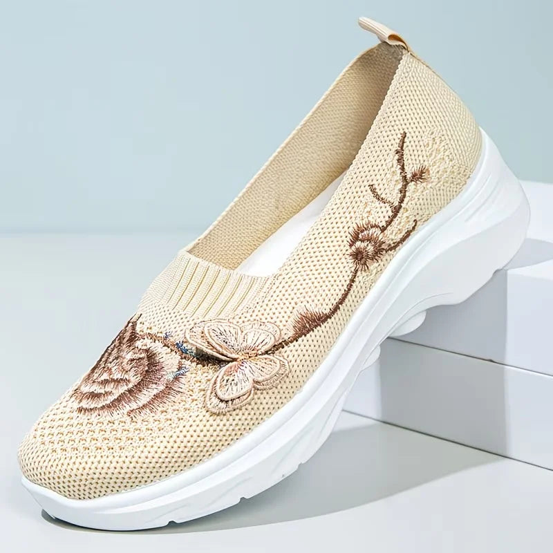 Papillon Embroidered Knit Slip-On