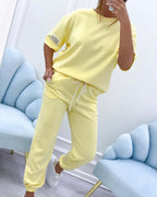 Lola - Women's casual set with plain top and pants