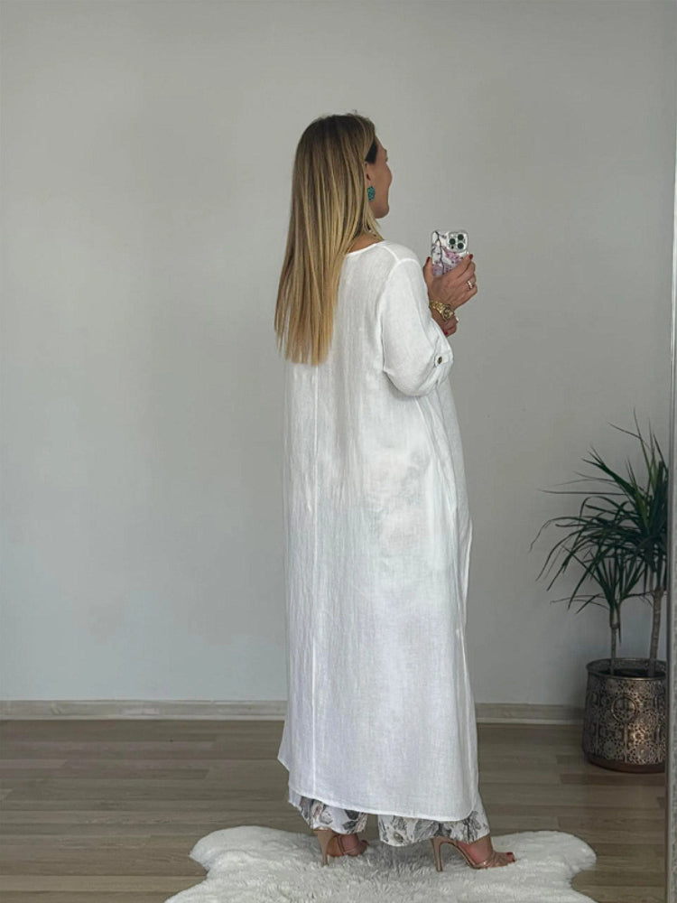 Ulina - Casual Set with Irregular Top and Wide Leg Pants