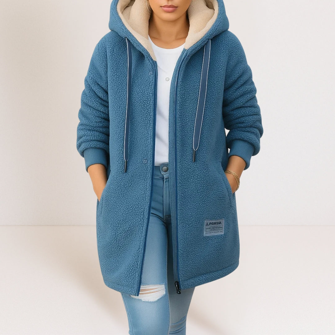 Ravienne - Veste Longue Douillette à Capuche pour Femme