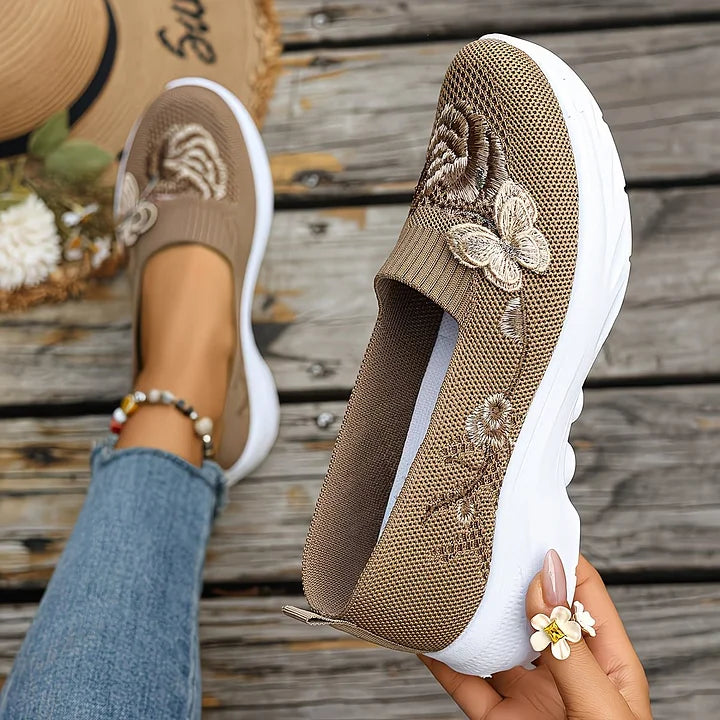 Papillon Embroidered Knit Slip-On