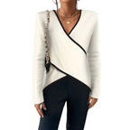 Women’s Elegant Wrap Knit Top with V-Neck