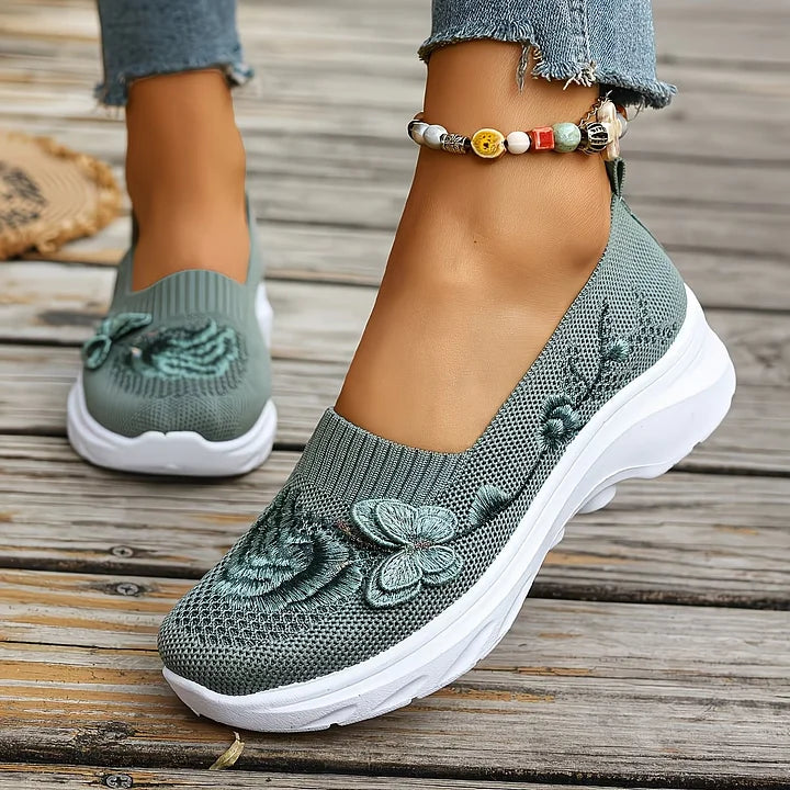 Papillon Embroidered Knit Slip-On