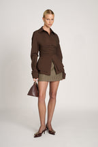 Romy - Fitted Draped Shirt - Modern Structure and Feminine Elegance