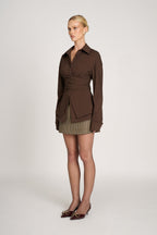 Romy - Fitted Draped Shirt - Modern Structure and Feminine Elegance