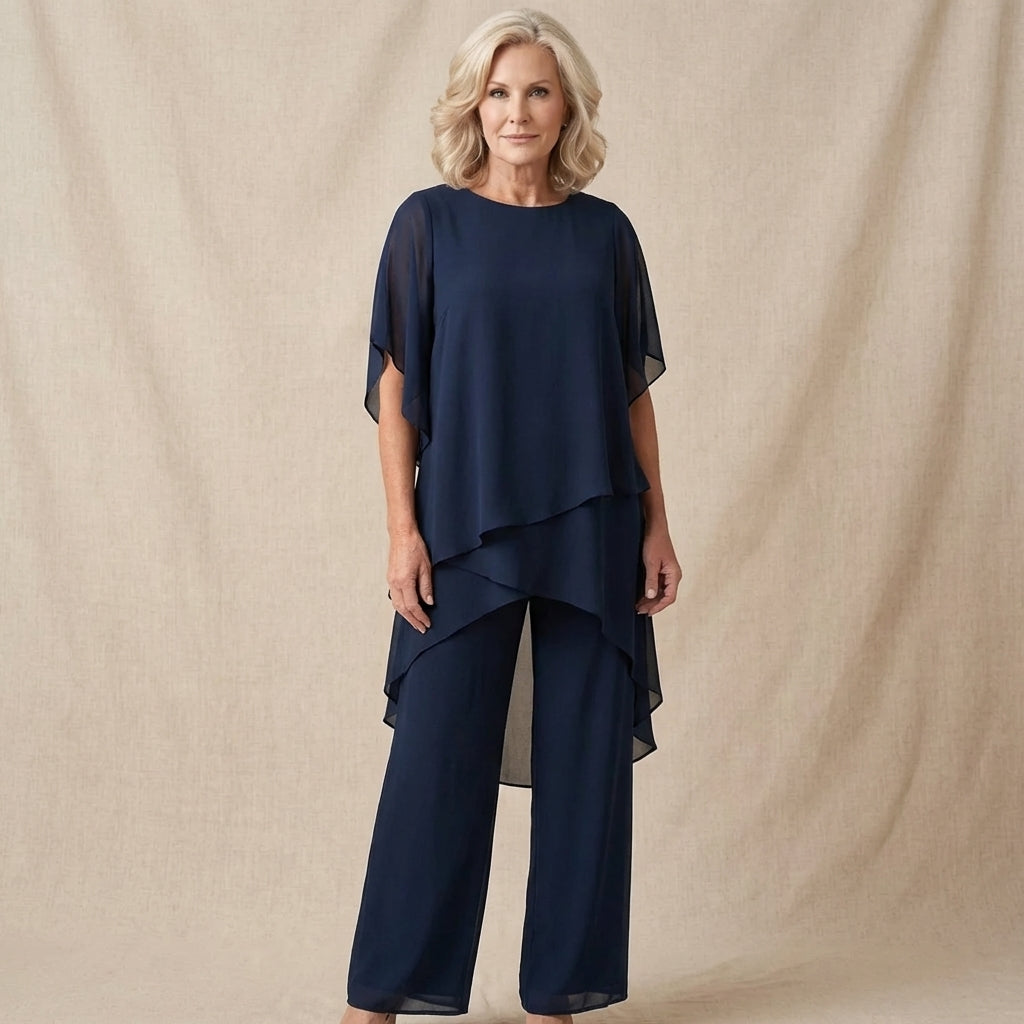 Kimmy™ | Draped Top with Palazzo Pants