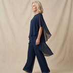 Kimmy™ | Draped Top with Palazzo Pants