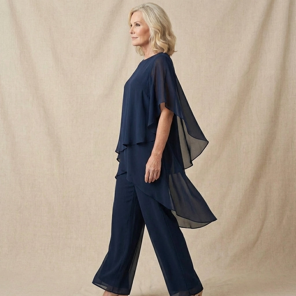 Kimmy™ | Draped Top with Palazzo Pants
