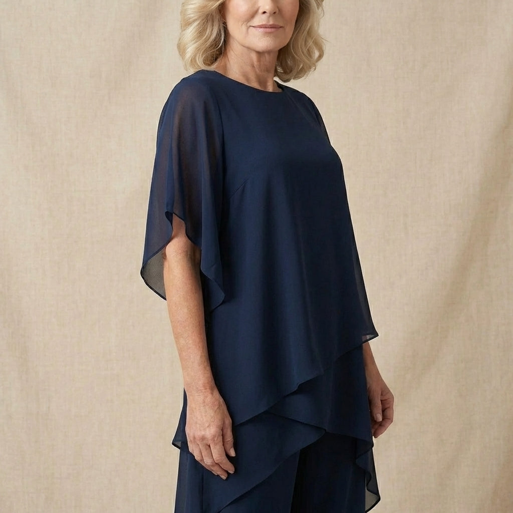 Kimmy™ | Draped Top with Palazzo Pants
