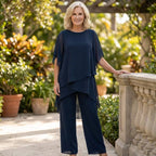 Kimmy™ | Draped Top with Palazzo Pants