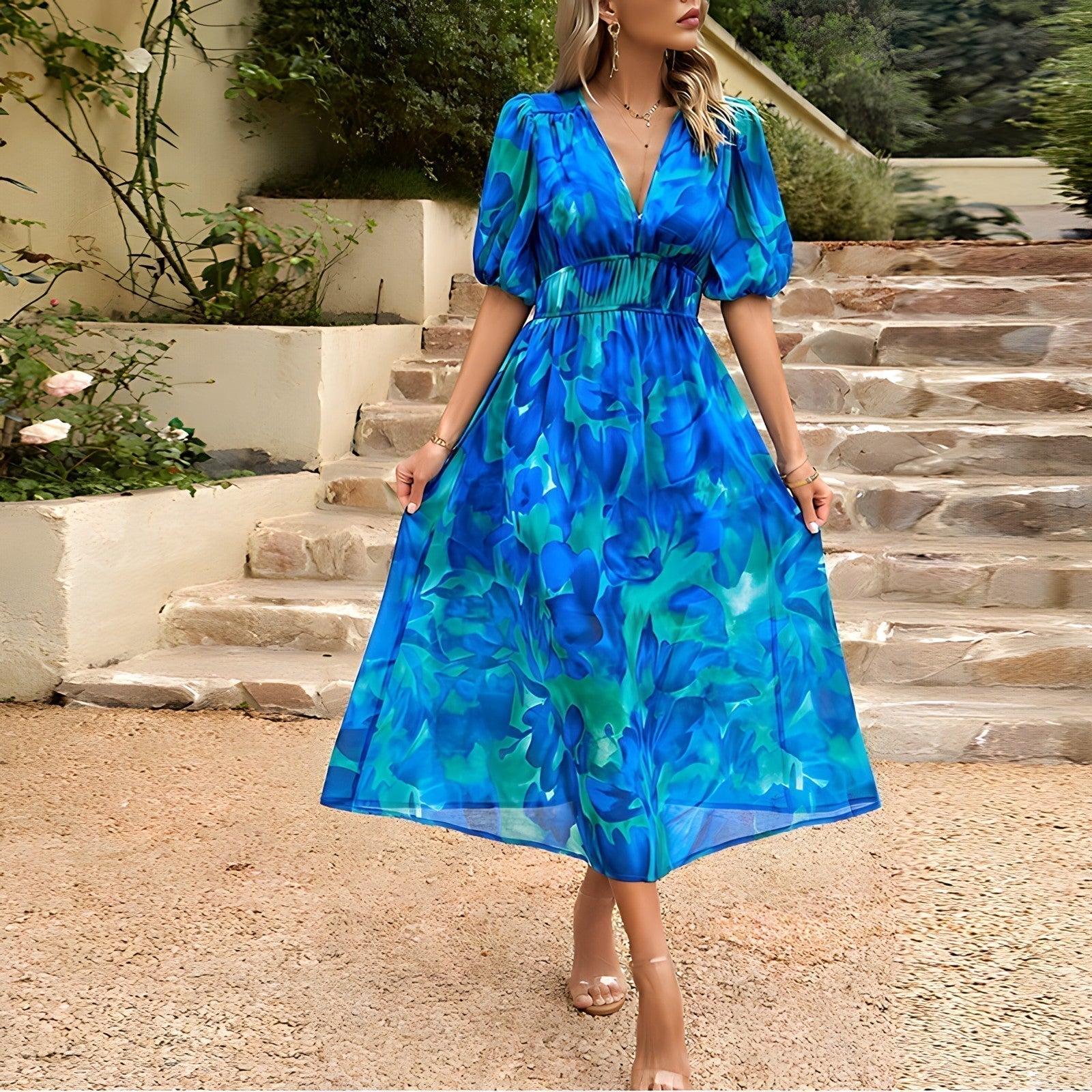 Téa - Elegant V-Neck Dress