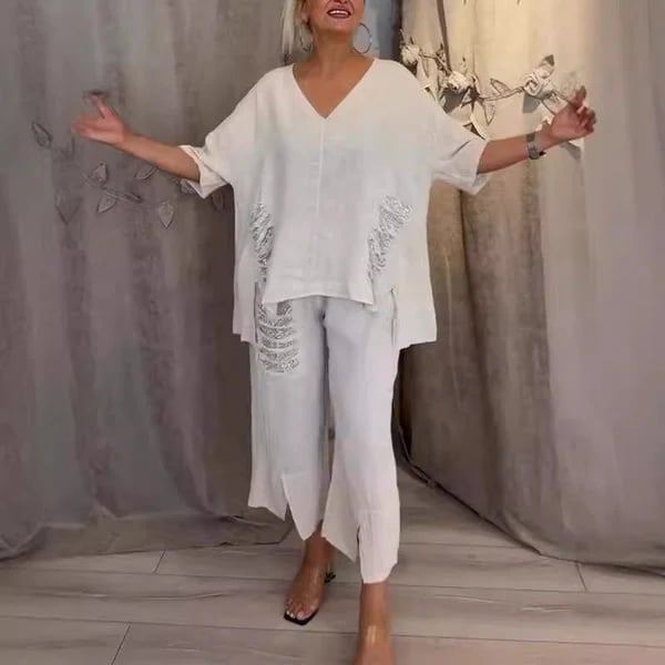 Lunessa - Women's 2-piece V-neck set