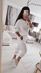 Cyrilla™ - Women's casual set with printed blouse and loose pants