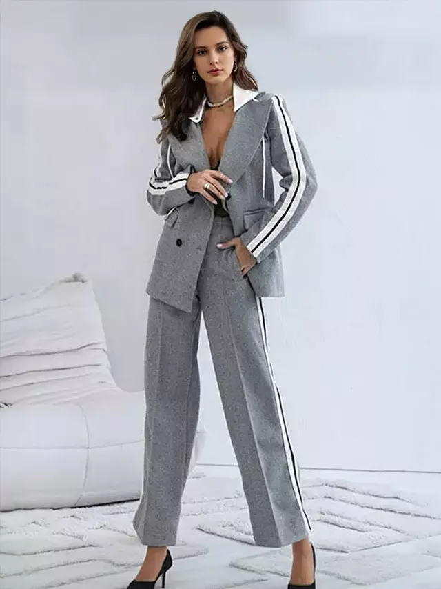 Gwenalyn - Sporty Patchwork Hooded Blazer Jacket