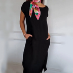 Jurelia - Round Neck Linen Dress