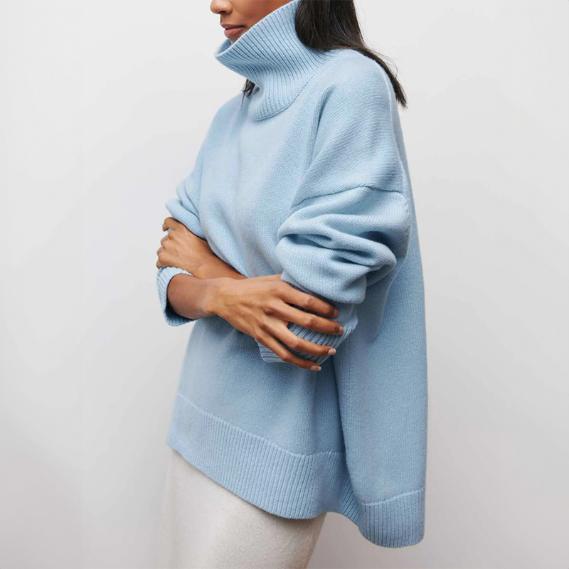 Micheline - Chic Sweater with Ribbed Pockets for Women