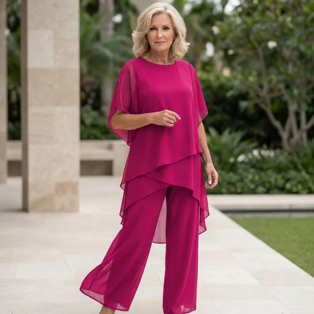 Kimmy™ | Draped Top with Palazzo Pants