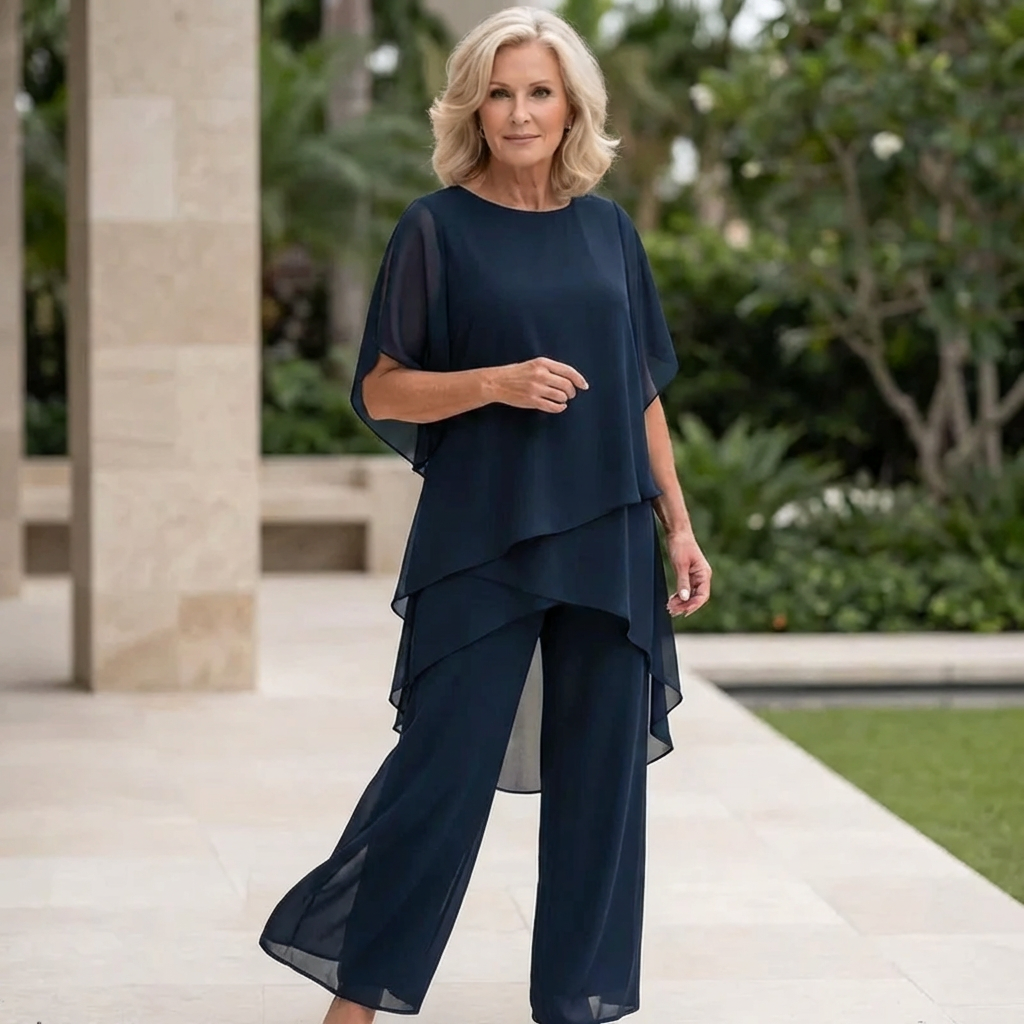 Kimmy™ | Draped Top with Palazzo Pants
