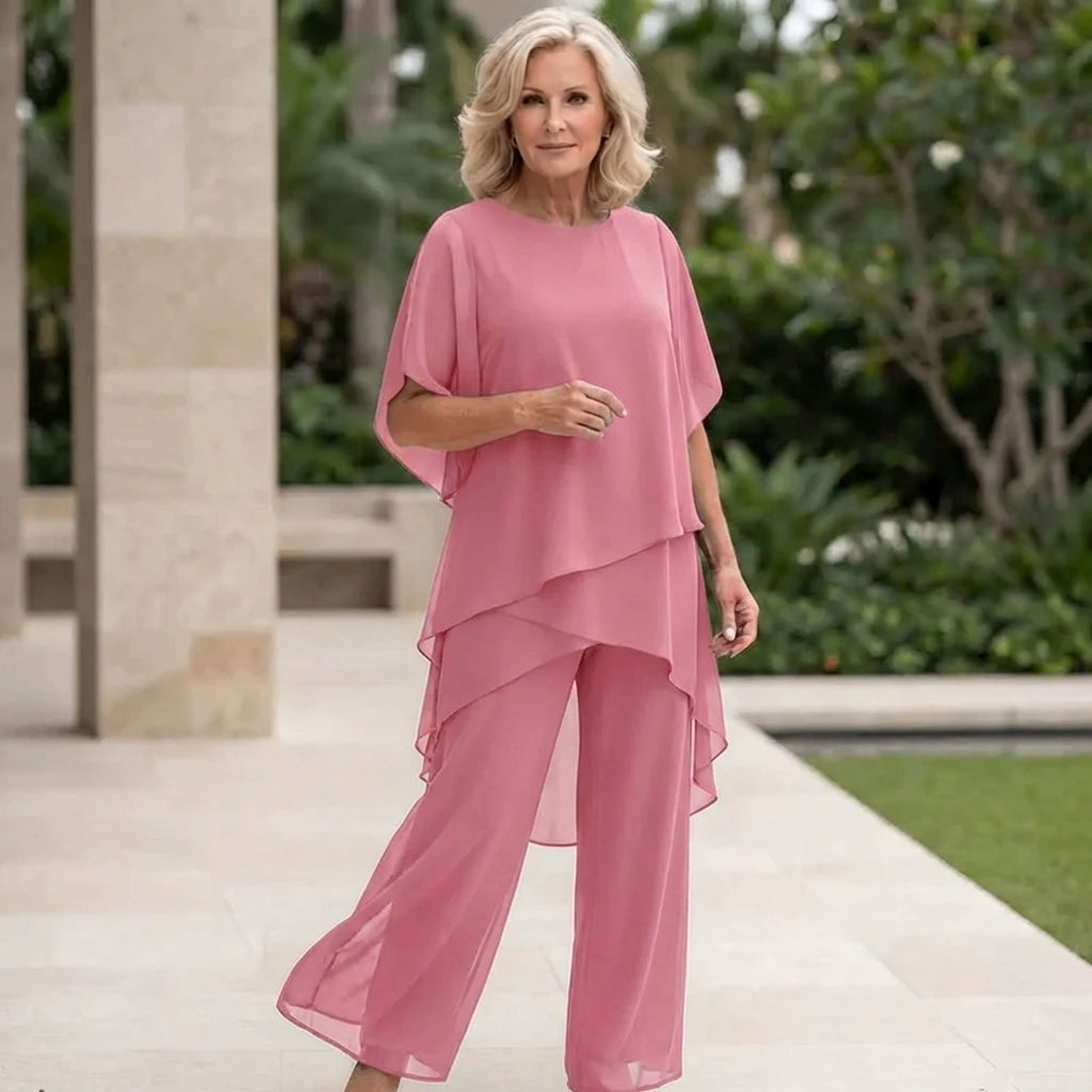 Kimmy™ | Draped Top with Palazzo Pants