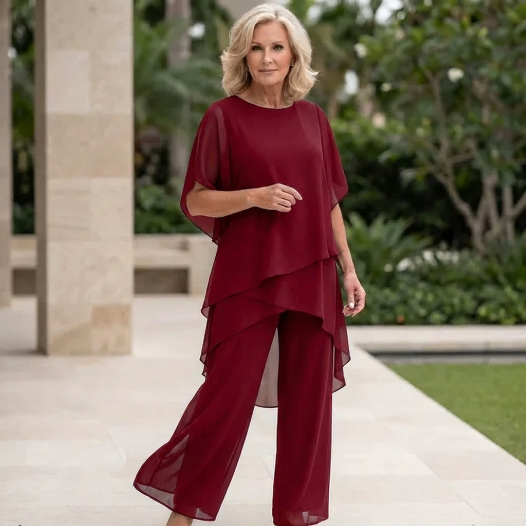 Kimmy™ | Draped Top with Palazzo Pants