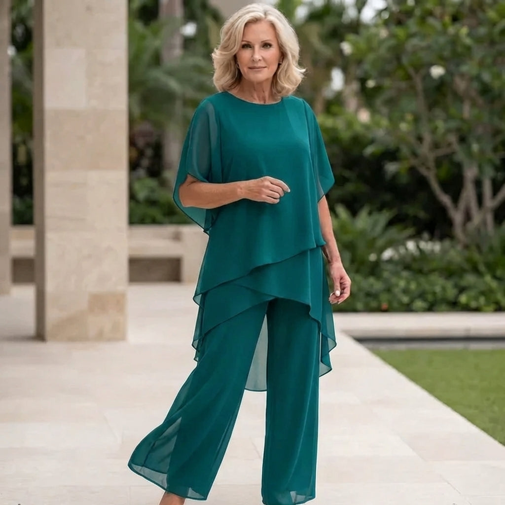 Kimmy™ | Draped Top with Palazzo Pants