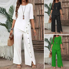 Amelina - Coordinated Set with Buttons for an Elegant and Casual Style