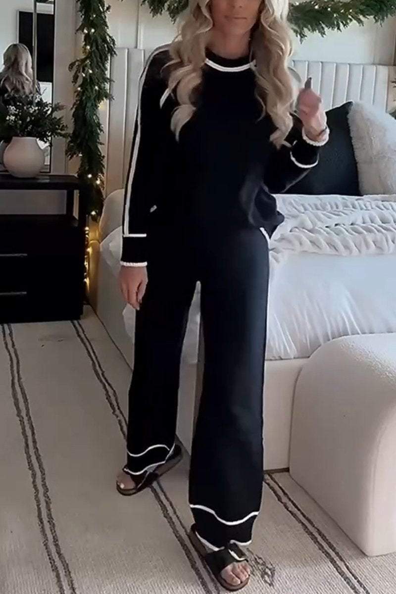 Arlette - Contrasting Two-Piece Set with Round Neck
