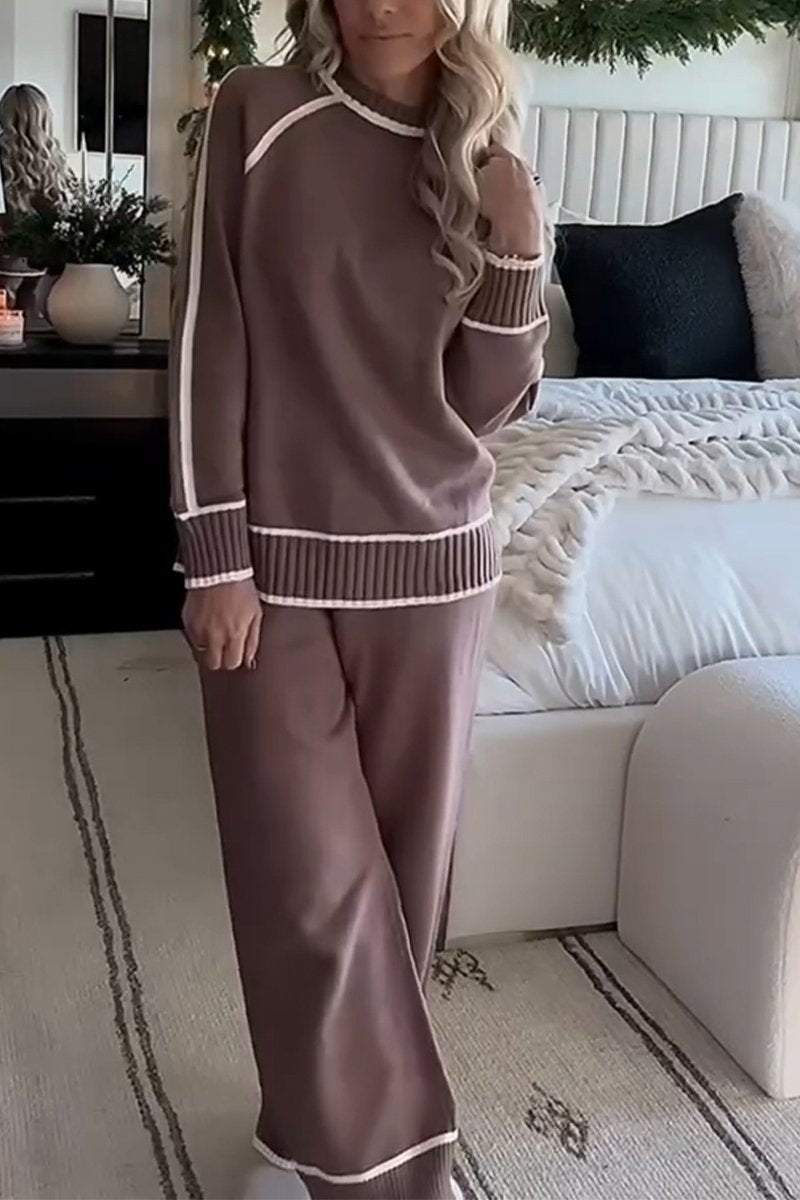 Arlette - Contrasting Two-Piece Set with Round Neck