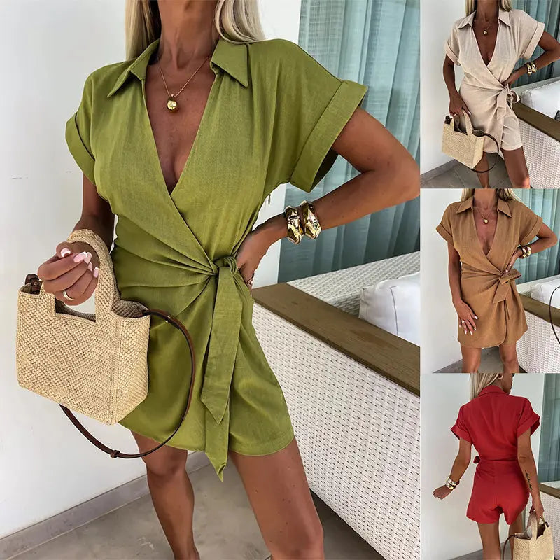 Lexa - Sexy Cotton and Linen Jumpsuit for Women