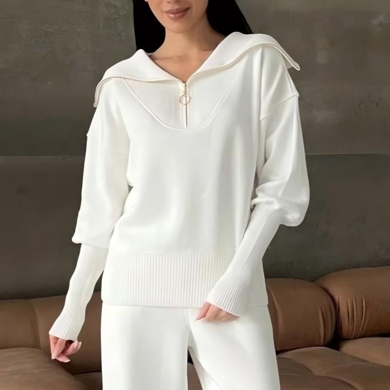 Rie - Women's Knitted Half Zip Sports Set