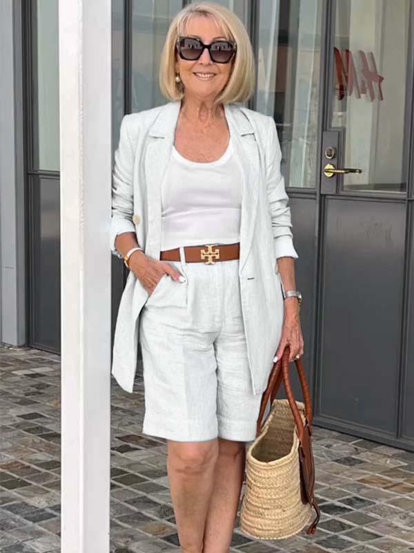 Bianca - Chic Set with Floral Jacket and Shorts
