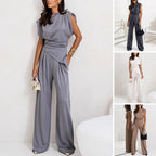 Alya - Women's Elegant Solid Two Piece Set