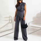 Alya - Women's Elegant Solid Two Piece Set