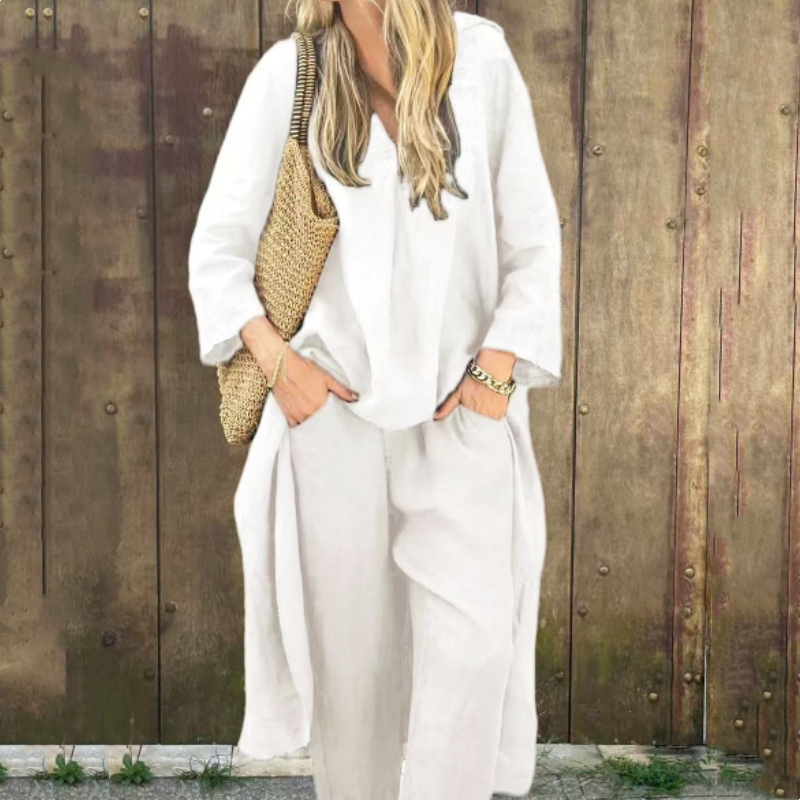 Perrine - 2-Piece Set with Pockets and V-Neck