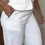 Amara - Women's One Shoulder Top and Wide Leg Pants Set