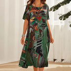 Nyelisse - Flowing dress in bright tropical colors