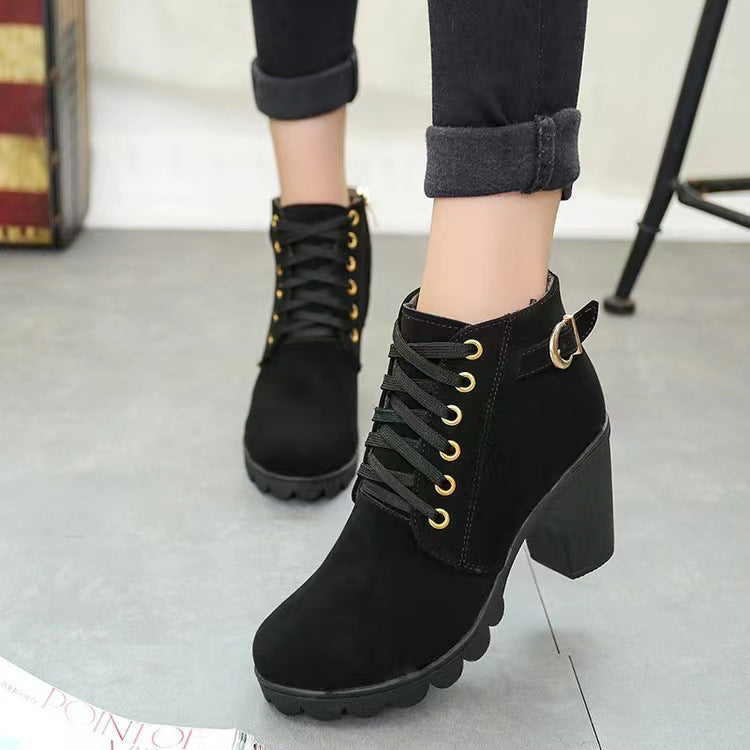 Noralyn - Women's chunky heel boots with non-slip sole