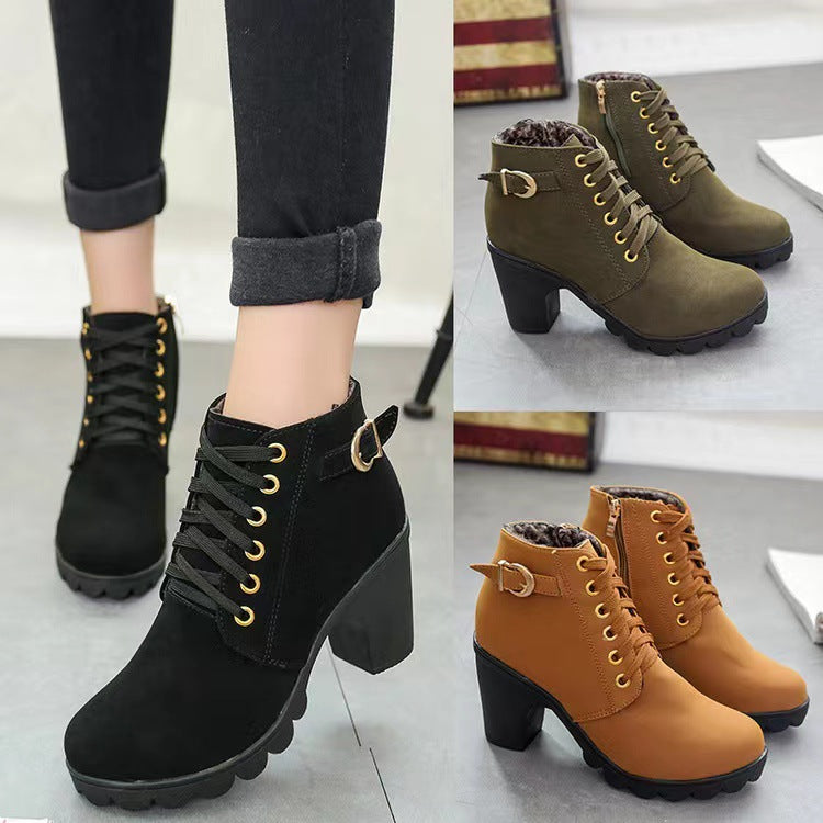 Noralyn - Women's chunky heel boots with non-slip sole